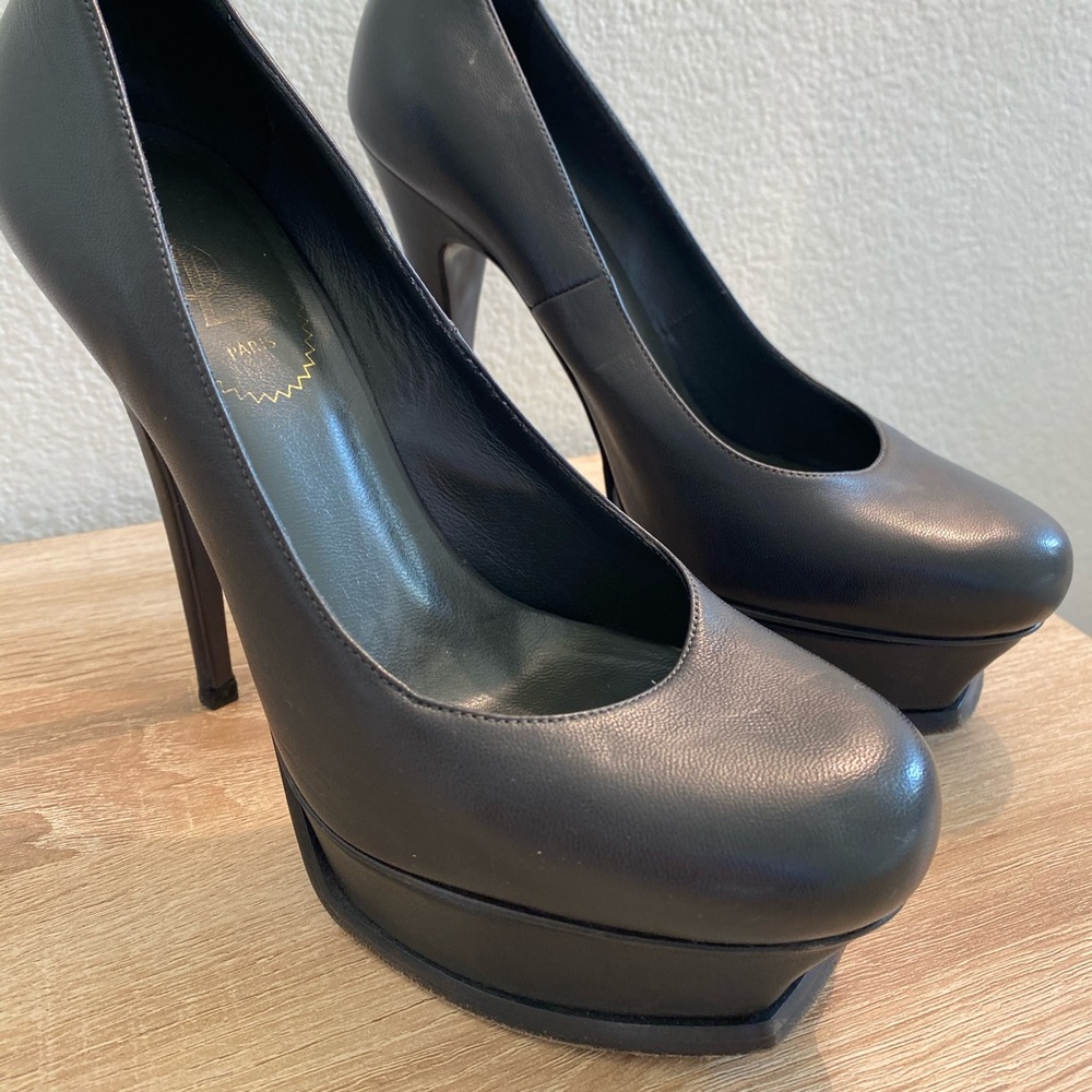 Gray Authentic YSL Pumps